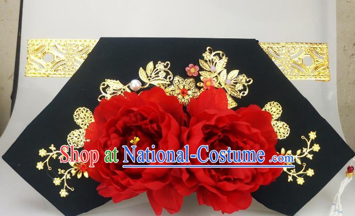 China TV Series Treading On Thin Ice Ruo Xi Headpiece Ancient Court Lady Hair Accessories Traditional Qing Dynasty Princess Giant Wing Headdress