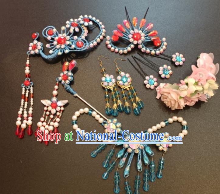 China Beijing Opera Headpieces Ancient Noble Lady Hair Accessories Traditional Yue Opera Hair Pins