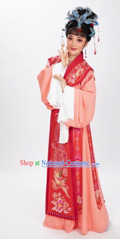 Chinese Ancient Royal Princess Clothing Peking Opera Hua Tan Garment Costumes Traditional Shaoxing Opera Empress Red Dress