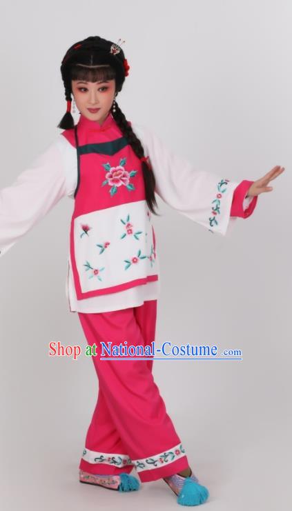 Chinese Traditional Shaoxing Opera Young Lady Garment Costumes Ancient Village Girl Clothing Peking Opera Xiao Dan Dress