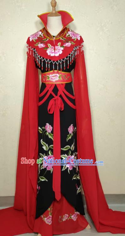 China Shaoxing Opera Actress Red Dress Peking Opera Diva Costume Ancient Imperial Empress Clothing