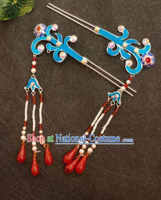 Chinese Beijing Opera Hua Tan Couple Hairpins Traditional Opera Diva Headpieces Shaoxing Opera Noble Lady Hair Accessories