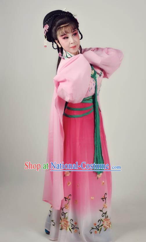 China Shaoxing Opera Empress Pink Dress Peking Opera Diva Costume Ancient Palace Princess Clothing