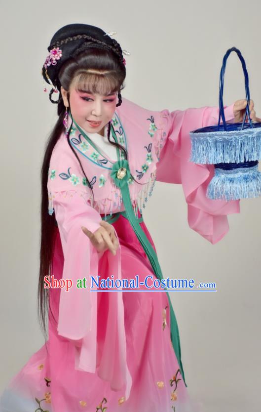 China Shaoxing Opera Empress Pink Dress Peking Opera Diva Costume Ancient Palace Princess Clothing