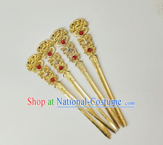 Chinese Huangmei Opera Wedding Headpieces Beijing Opera Hua Tan Red Phoenix Crown Traditional Opera Empress Hair Accessories