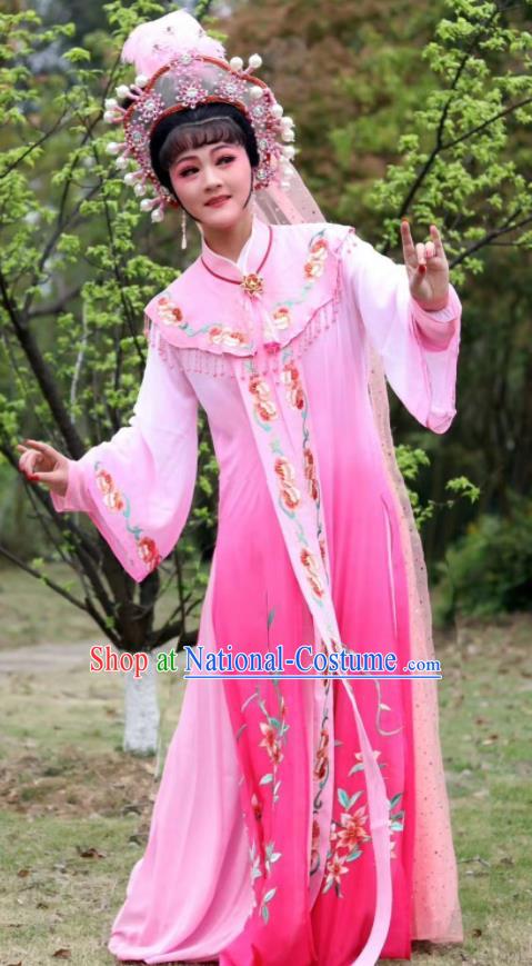 China Ancient Palace Princess Clothing Huangmei Opera Actress Pink Dress Peking Opera Diva Costume