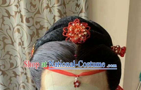 Chinese Traditional Opera Fairy Headdress Huangmei Opera Princess Headwear Beijing Opera Hua Tan Wig Headgear