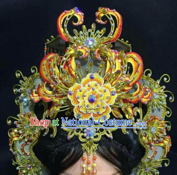 Chinese Traditional Opera Queen Hair Accessories Shaoxing Opera Empress Headdress Beijing Opera Hua Tan Hairpieces