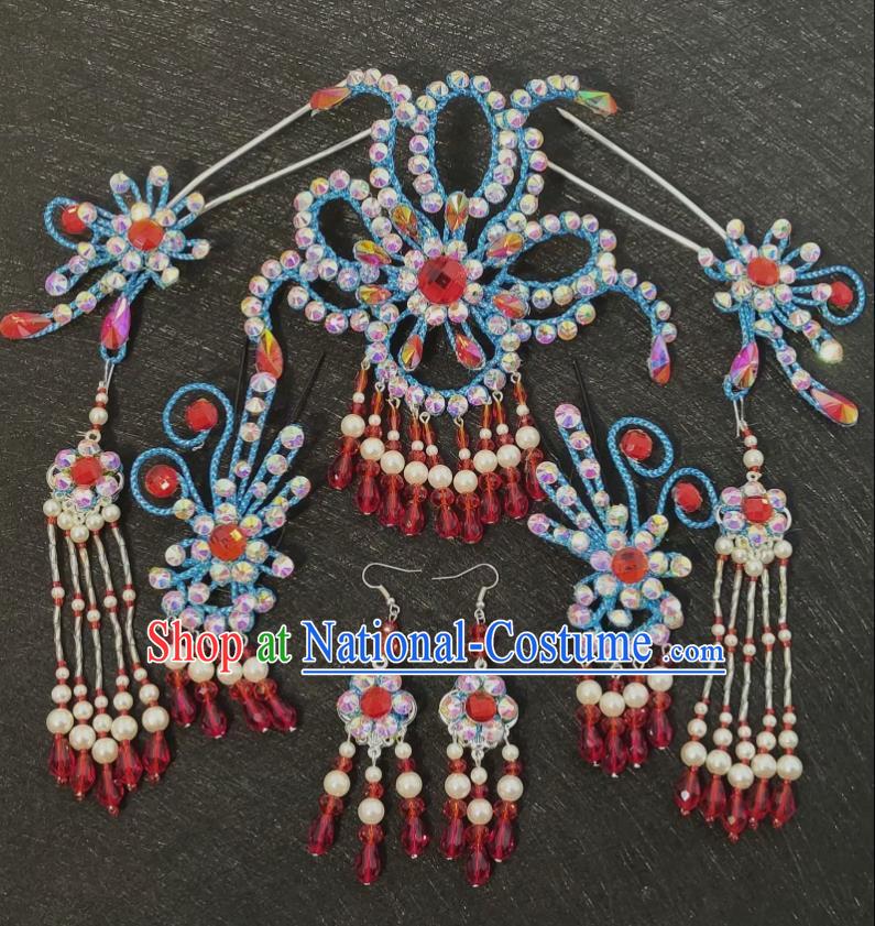 Chinese Beijing Opera Hua Tan Hairpins Traditional Opera Queen Hair Accessories Shaoxing Opera Empress Headdress