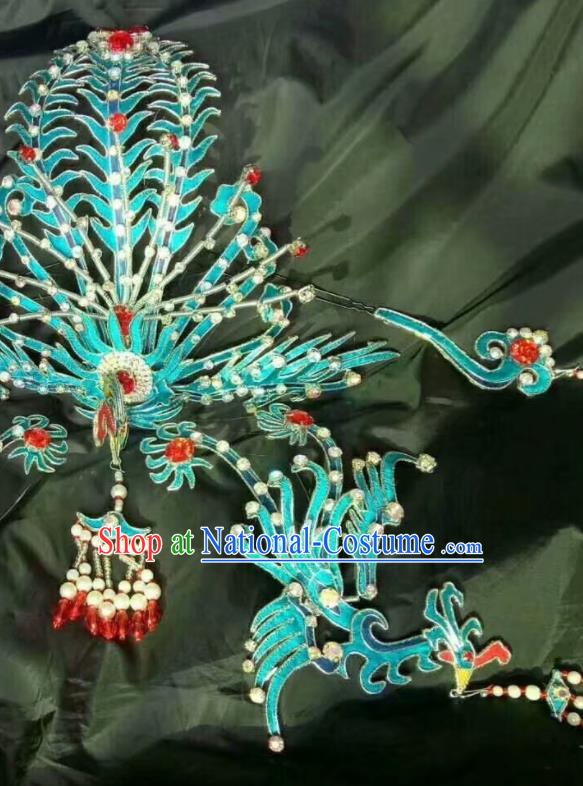 Chinese Shaoxing Opera Princess Headdress Beijing Opera Hua Tan Phoenix Hairpins Traditional Opera Hair Accessories