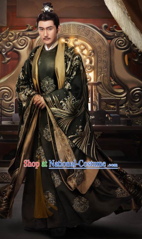 Chinese Wu Xia Series Word Of Honor Zhao Jing Apparels Ancient Lord Garment Costumes Traditional Swordsman Clothing and Headpieces Complete Set