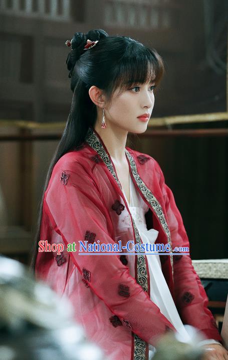 Chinese Ancient Young Beauty Replica Costumes Servant Woman Dress Clothing Wuxia TV Series Sword Snow Stride Garment