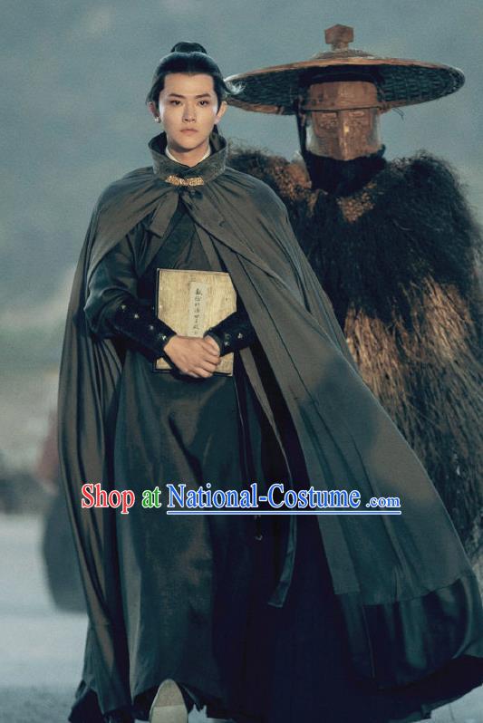 Chinese Ancient Prince Replica Costumes Noble Childe Clothing Wuxia TV Series Sword Snow Stride Zhao Kai Garment with Cloak