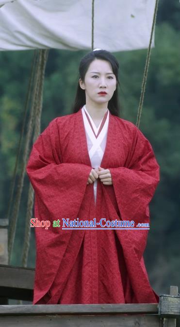 Chinese Ancient Noble Woman Costumes TV Series Sword Snow Stride Xu Zhi Hu Red Dress Clothing Palace Infanta Replica Garments