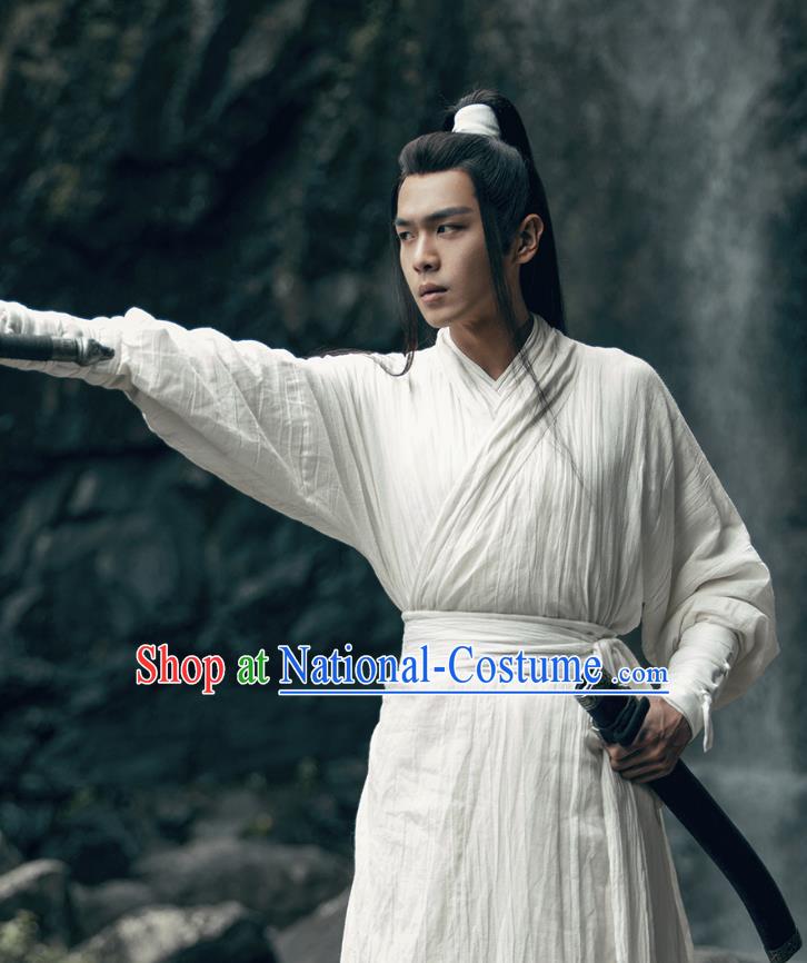 Sword Snow Stride TV Series Xu Feng Nian Replica Garments Chinese Ancient Swordsman White Costumes Knight Errant Clothing