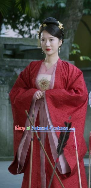 Chinese Ancient Dowager Clothing Noble Woman Red Dress Costume TV Series Sword Snow Stride Garments