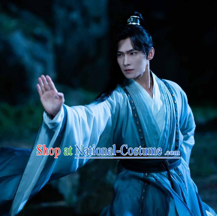 Chinese Wuxia Hero Clothing Ancient Swordsman Garments TV Series Qie Shi Tian Xia Feng Lanxi Replica Costume