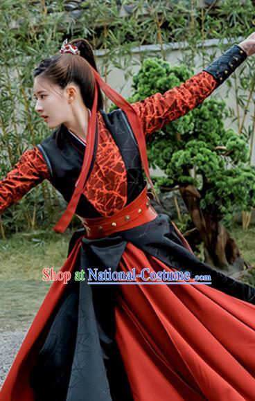 Chinese Swordswoman Garment Costumes Ancient Female Knight Clothing Wuxia TV Series Qie Shi Tian Xia Bai Feng Xi Dresses