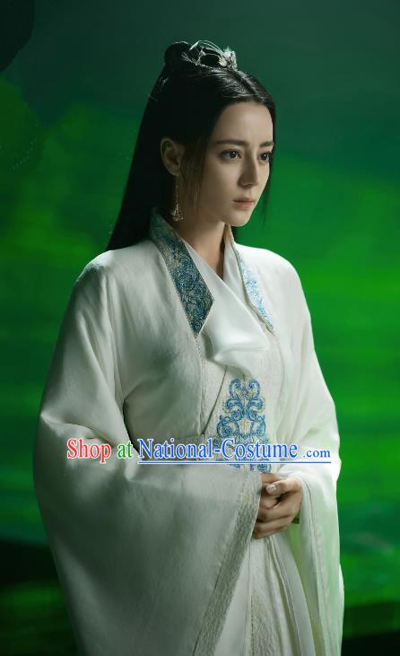 Chinese Ancient Swordswoman White Clothing Xian Xia TV Series Fairy Dress Apparel The Blue Whisper Ji Yun He Garment Costumes