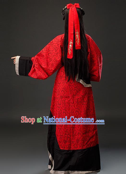 Chinese Han Dynasty Woman Red Dress Ancient TV Series Hanfu Clothing Traditional Curving Front Robe Costume