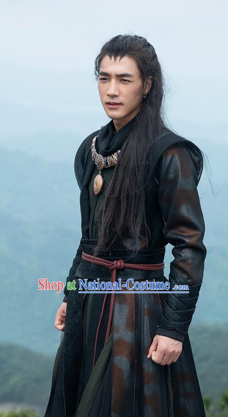 Chinese Xian Xia TV Series General Apparel The Blue Whisper Li Shu Garment Costumes Ancient Swordsman Clothing