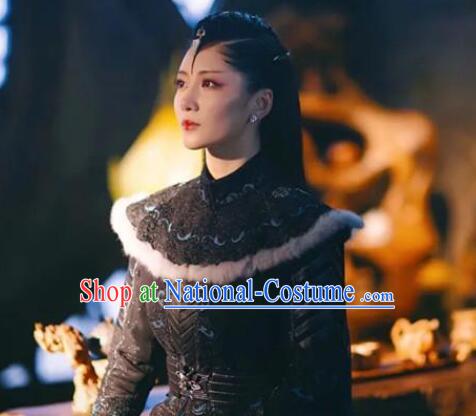 Chinese Ancient Swordswoman Dress Clothing Xian Xia Fox Fairy Apparel TV Series The Blue Whisper Qing Shu Garment Costumes