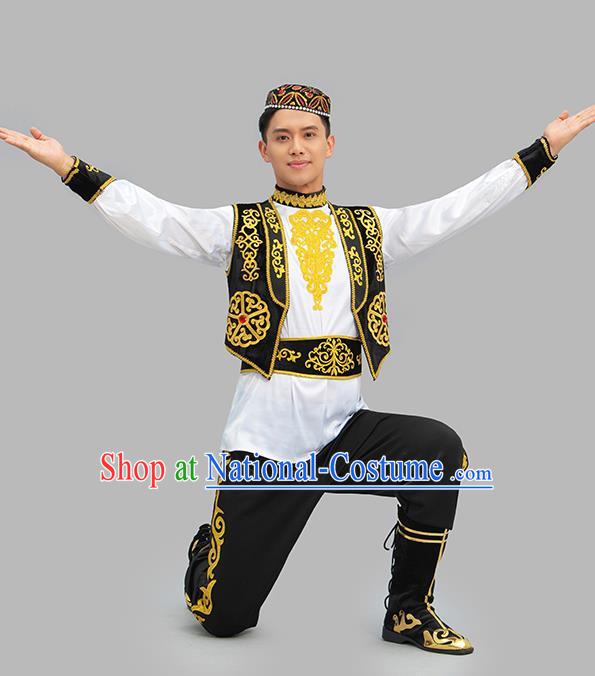 Chinese Xinjiang Dance Outfit Uyghur Nationality Male Dance Costume Group Dance Clothing