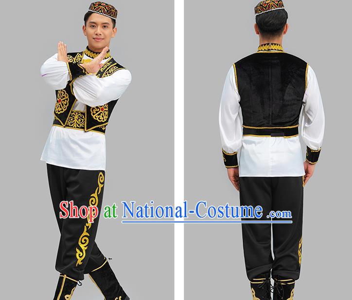 Chinese Xinjiang Dance Outfit Uyghur Nationality Male Dance Costume Group Dance Clothing