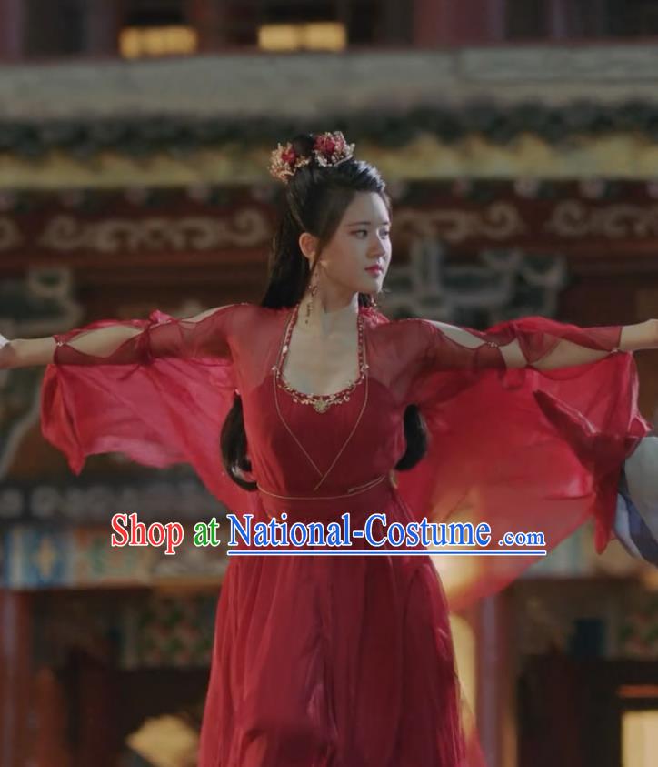 Chinese TV Series Qie Shi Tian Xia Bai Feng Xi Garment Costumes Ancient Princess Clothing Beauty Red Dress