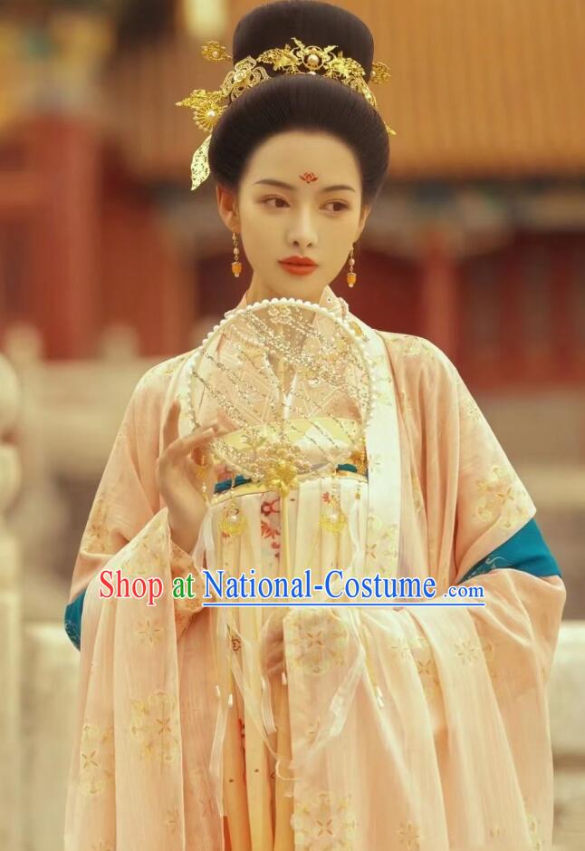 Chinese Tang Dynasty Palace Woman Garment Costumes Ancient Imperial Consort Dress Traditional Hanfu Clothing