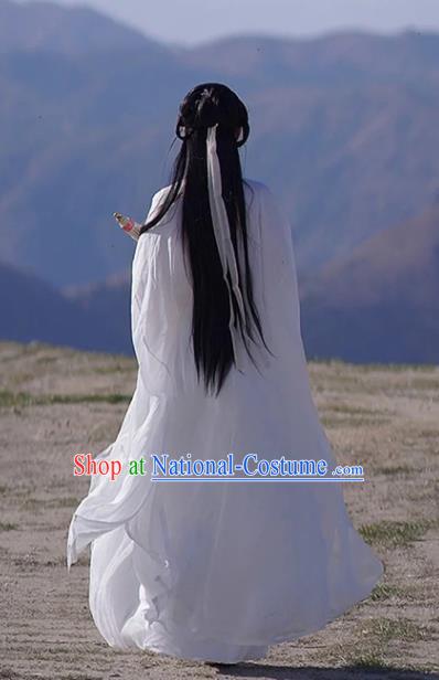 Chinese Jin Dynasty Young Lady Garment Costumes Ancient Princess Clothing Traditional White Hanfu Dress