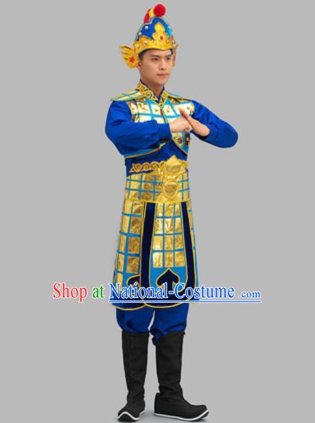 Chinese Song Dynasty Warrior Garment Costumes Traditional Armor and Helmet Ancient Soldier Clothing