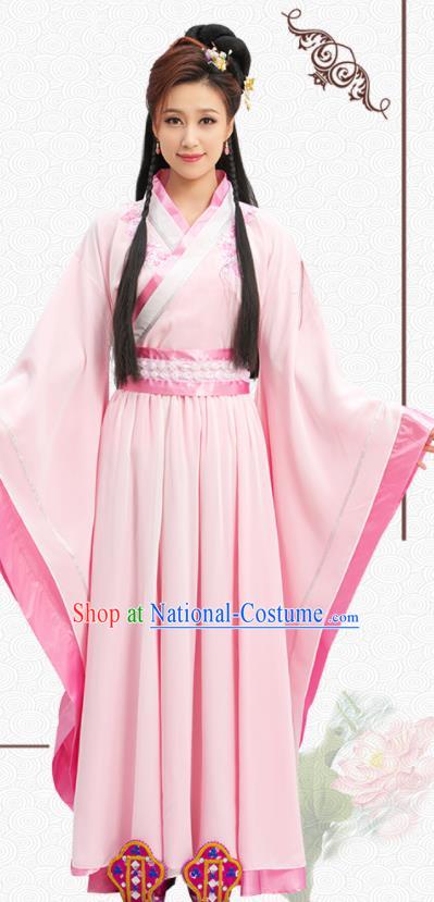 Chinese Ancient Goddess Clothing Han Dynasty Princess Garment Costumes Traditional Pink Hanfu Dress