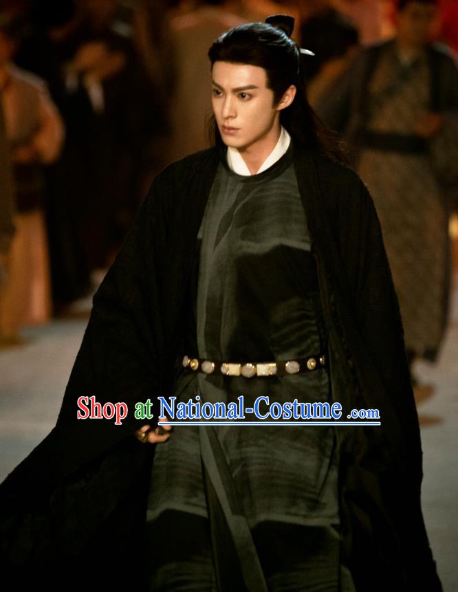 Chinese TV Series Love Between Fairy and Devil Demon Lord Dongfang Qing Cang Garment Costumes Ancient Warrior King Black Clothing