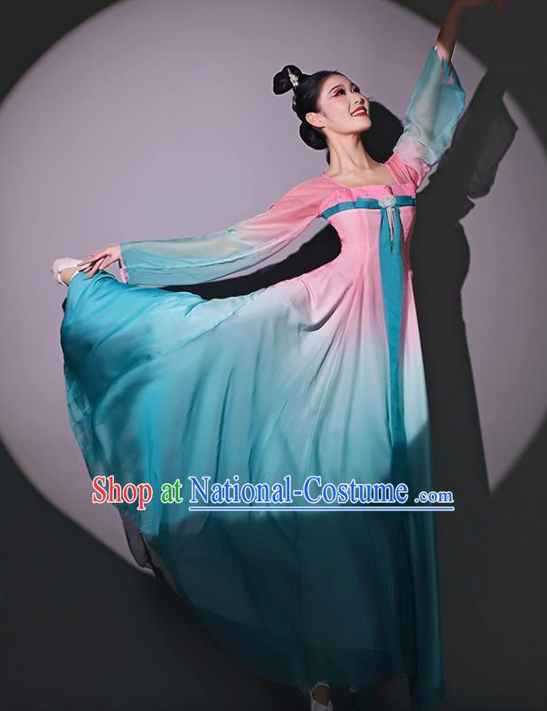 Chinese Classical Dance Garment Fan Dance Pink Dress Dancing Competition Clothing