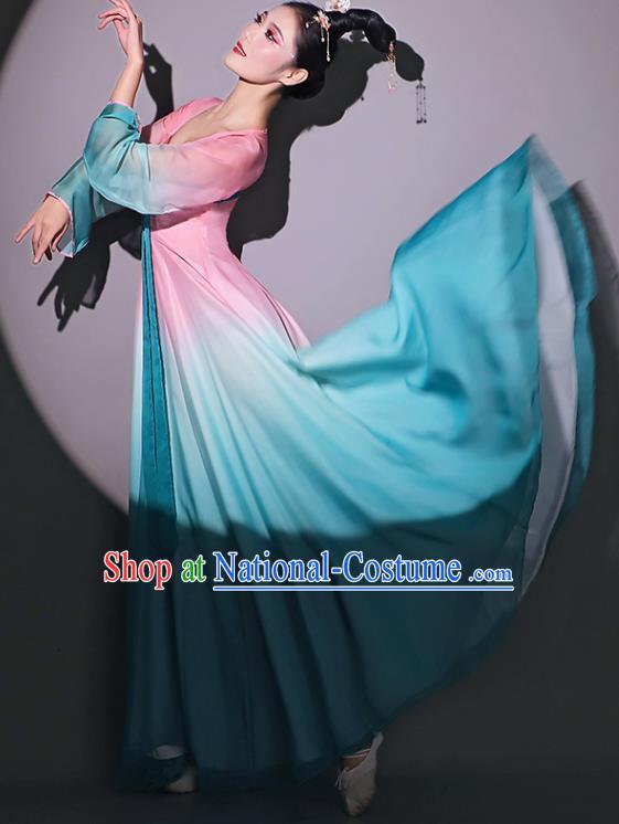 Chinese Classical Dance Garment Fan Dance Pink Dress Dancing Competition Clothing