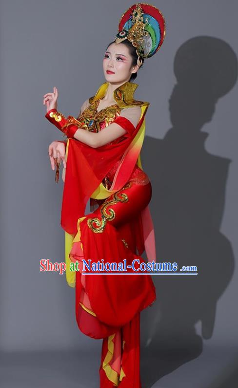 Chinese Flying Fairy Dance Red Outfit Women Group Dance Clothing Classical Dance Garment Beauty Dance Costumes