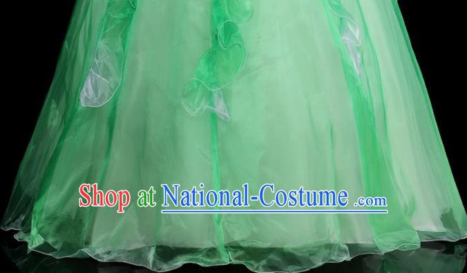 Chinese Modern Dance Clothing Stage Performance Costume Opening Dance Green Dress Women Group Dance Outfit