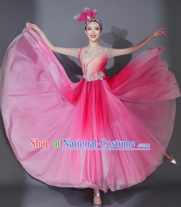 Chinese Opening Dance Pink Veil Dress Classical Dance Clothing Stage Performance Costume Modern Dance Garment