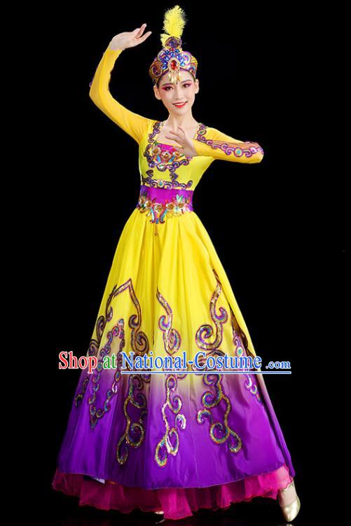 Chinese Xinjiang Dance Dress Uyghur Nationality Dance Costume Stage Performance Fashion Uygur Ethnic Dance Clothing