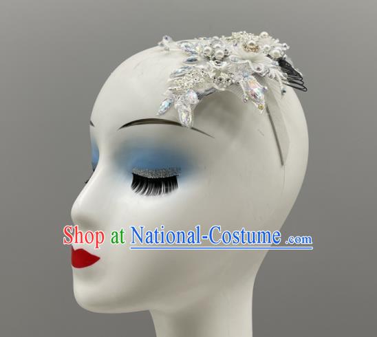 Chinese Folk Dance Hair Jewelry Yangko Dance Headdress Woman Solo Dance Silvery Headpiece