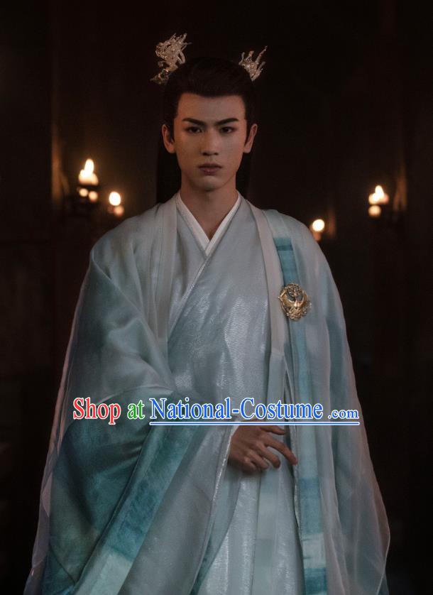 Chinese Traditional Hanfu Garments TV Series Love Between Fairy and Devil God Chang Heng Clothing Ancient Swordsman Garment Costumes