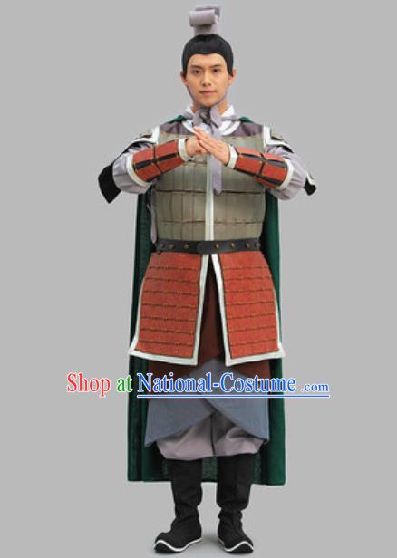 Chinese Qin Dynasty Soldier Armor Set TV Series Warrior Clothing Ancient General Garment Costume