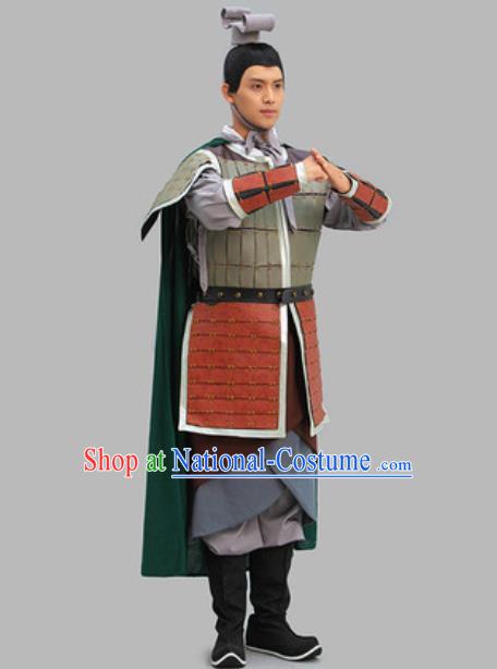 Chinese Qin Dynasty Soldier Armor Set TV Series Warrior Clothing Ancient General Garment Costume