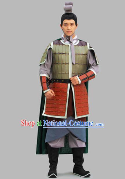 Chinese Qin Dynasty Soldier Armor Set TV Series Warrior Clothing Ancient General Garment Costume