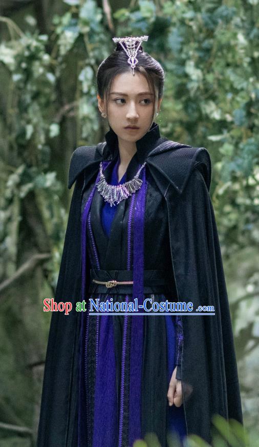 Chinese Swordswoman Apparels Ancient Female General Clothing TV Series The Blue Whisper Xue San Yue Garment Costumes