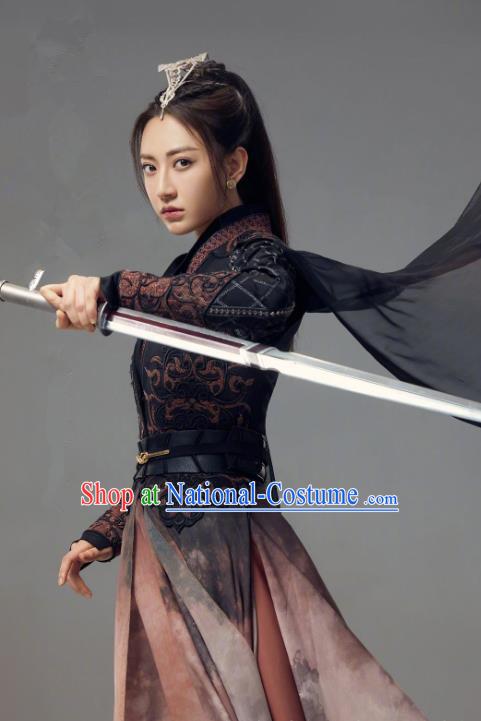 Chinese Swordswoman Dresses Ancient TV Series Female General Clothing The Blue Whisper Xue San Yue Garment Costumes