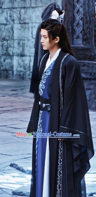 Chinese The Blue Whisper Chang Yi Garment Costumes Swordsman Dresses Ancient TV Series Young Prince Clothing