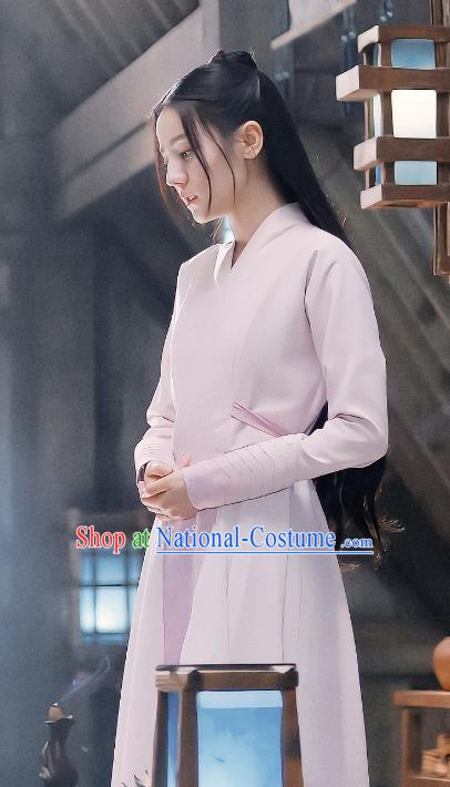 Chinese Ancient TV Series Demon Master Clothing The Blue Whisper Jin Yunhe Garment Costumes Swordswoman Pink Dresses