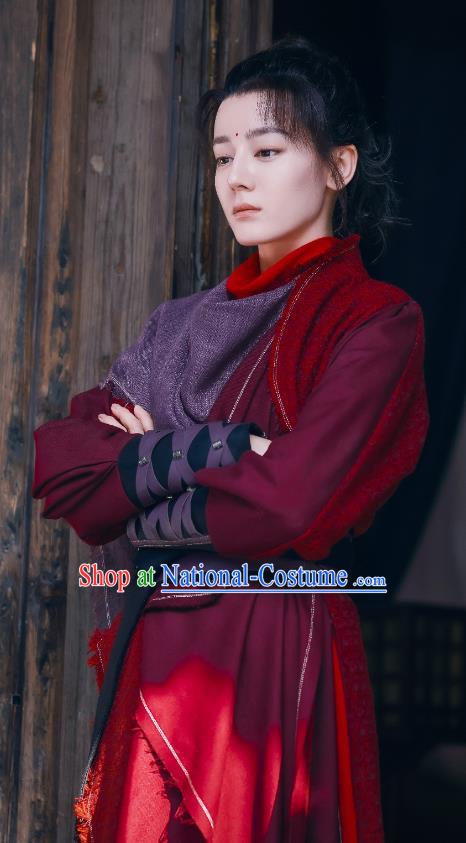 Chinese Ancient Swordswoman Red Dresses TV Series Demon Master Clothing The Blue Whisper Jin Yunhe Garment Costumes